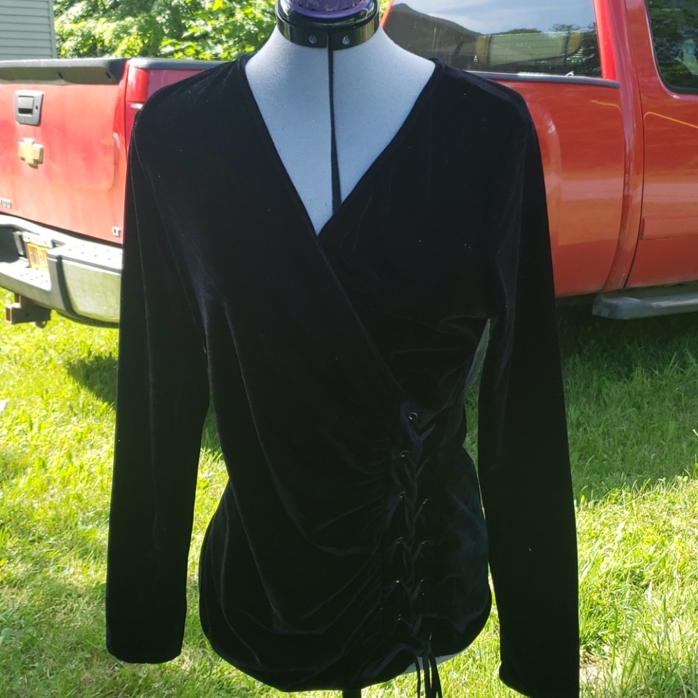 Black velvet blouse